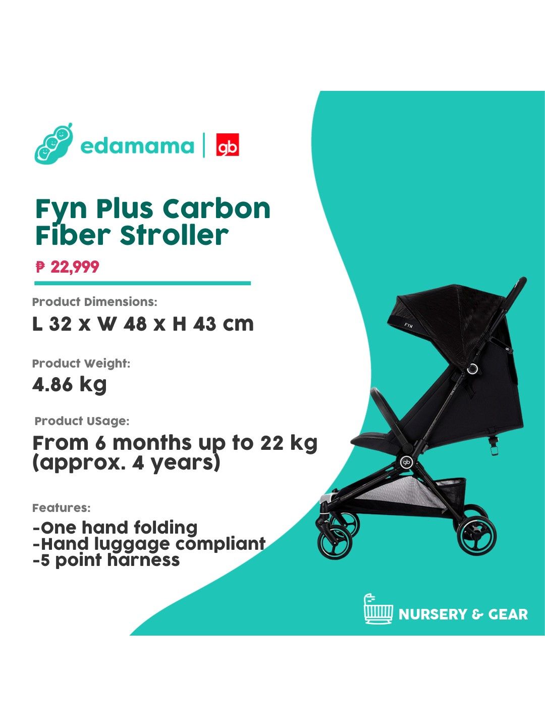 Goodbaby Fyn Plus Carbon Fiber Stroller edamama